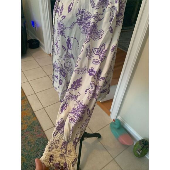 MOTF FLORAL PRINT TIE NECK LIGHTWEIGHT BLOUSE LONG SLEEVES - Picture 3 of 7